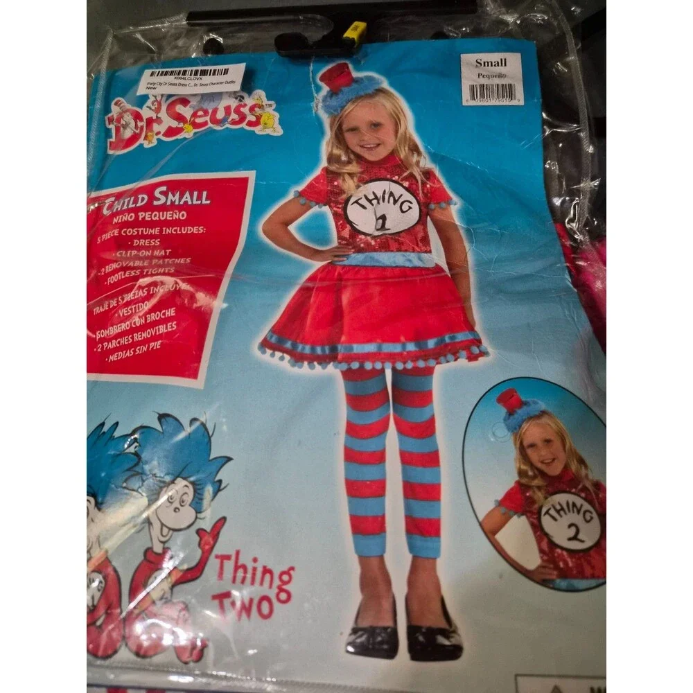 Halloween Costume - Dress Up - Dr. Seuss Thing 1/Thing 2 - Size 4-6 New